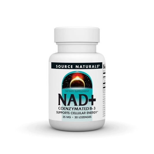 Source Naturals NAD+, Coenzymated B-3, Supports Cellular Energy*, 25 mg - 30 Lozenges - Maple Wellness Supplements