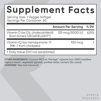Sports Research® 2-in-1 Pack - Total Omega-3 Fish Oil 2200mg - 960mg of EPA & DHA, and Vitamin D3 5000iu + K2 100mcg - Maple Wellness Supplements
