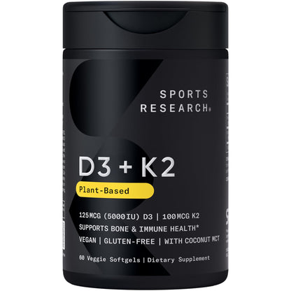 Sports Research® 2-in-1 Pack - Total Omega-3 Fish Oil 2200mg - 960mg of EPA & DHA, and Vitamin D3 5000iu + K2 100mcg - Maple Wellness Supplements