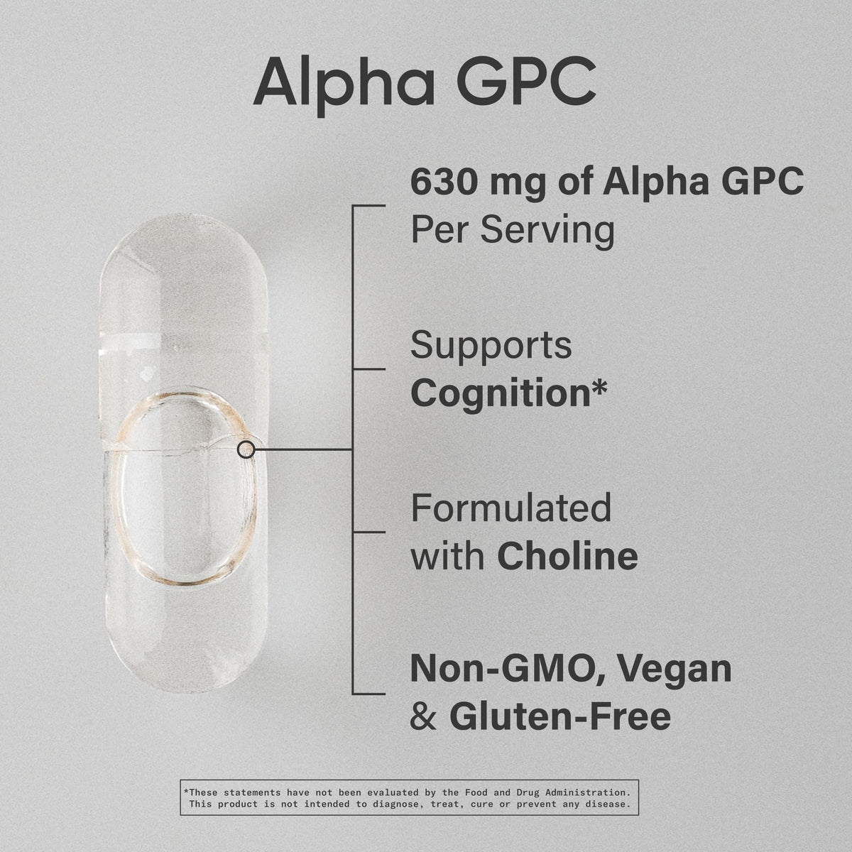 Sports Research® Alpha GPC 630mg (Extra Strength) - Bioavailable Source of Choline - Focus & Cognitive Support for Women & Men - Vegan Certified · Non-GMO · Gluten Free - 60 Liquid Capsules - Maple Wellness Supplements