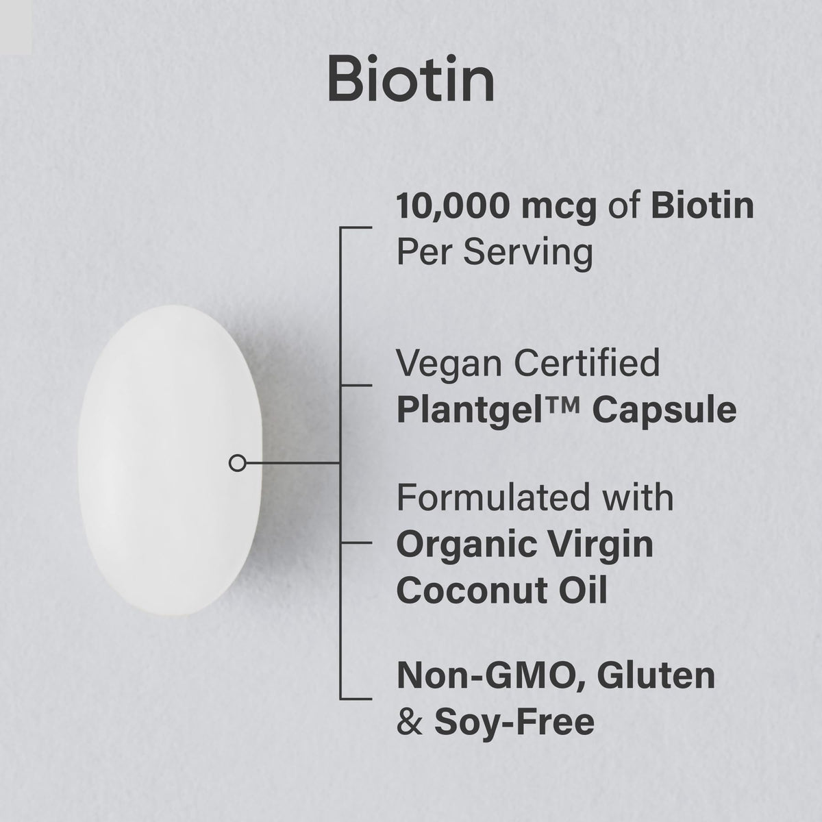 Sports Research® Biotin 10,000mcg with Organic Coconut Oil - Biotin (Vitamin B7) for Healthy Skin and Hair Support* - for Women and Men - Vegan, Non-GMO - Maple Wellness Supplements
