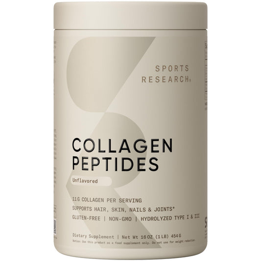 Sports Research Collagen Peptides - Hydrolyzed Type 1 & 3 Collagen Powder Protein Supplement for Healthy Skin - Maple Wellness Supplements
