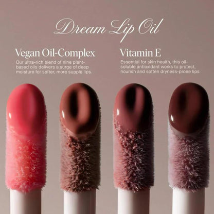 Summer Fridays Dream Lip Oil - Hydrating Tinted Lip Gloss Oil - Non-Sticky Formula with Skincare Benefits for Long-Lasting Softness + Shine - Effortless Beauty Gifts - Soft Mauve (0.15 Oz) - Maple Wellness Supplements