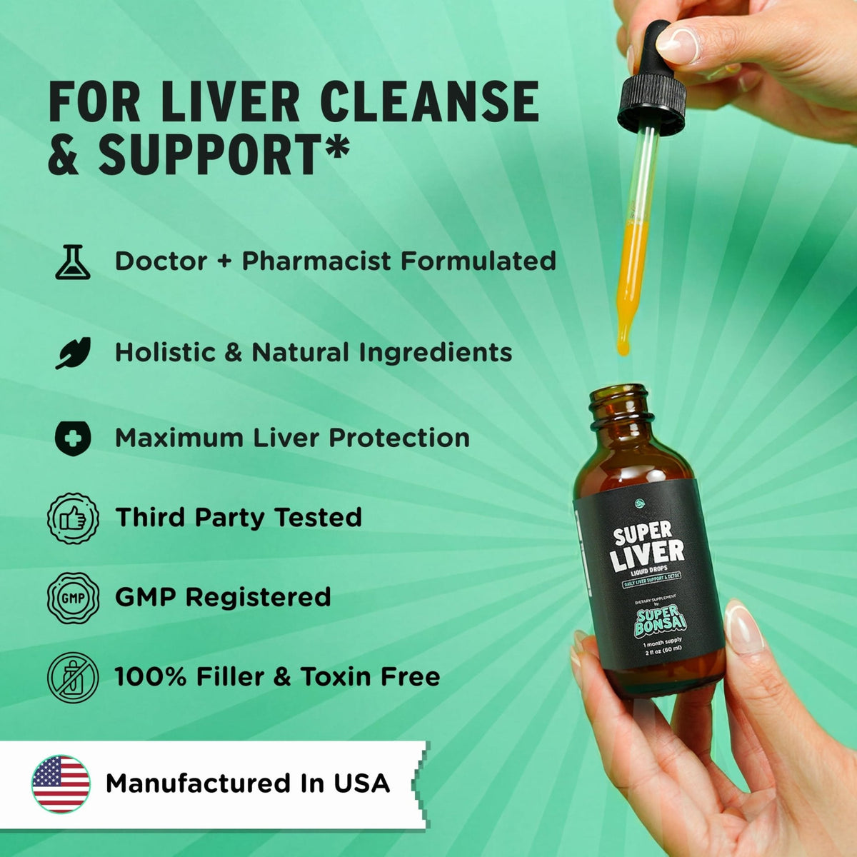 SuperBonsai Super Liver Support with Milk Thistle - All Natural Liver Cleanse Detox & Repair Aid - Doctor-Formulated Liver Supplement - Maple Wellness Supplements