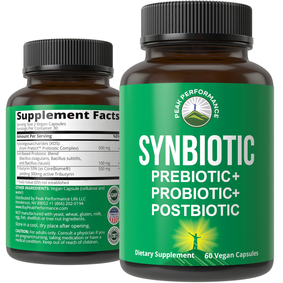 Synbiotic = Prebiotic + Probiotic + Postbiotic 3-in-1 Supplement with Clinically Tested Ingredients. Pre and Probiotics Plus Important Tributyrin Postbiotics for Gut. Vegan Capsules for Women + Men - Maple Wellness Supplements