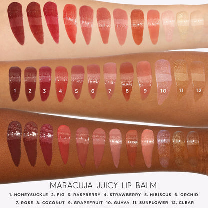 tarte maracuja juicy lip balm gloss – Viral Nourishing Lip Butter Color with High-Shine Hydration, Skincare Infused with Vitamin E, Vegan & Cruelty-Free, full size, Rose - Maple Wellness Supplements