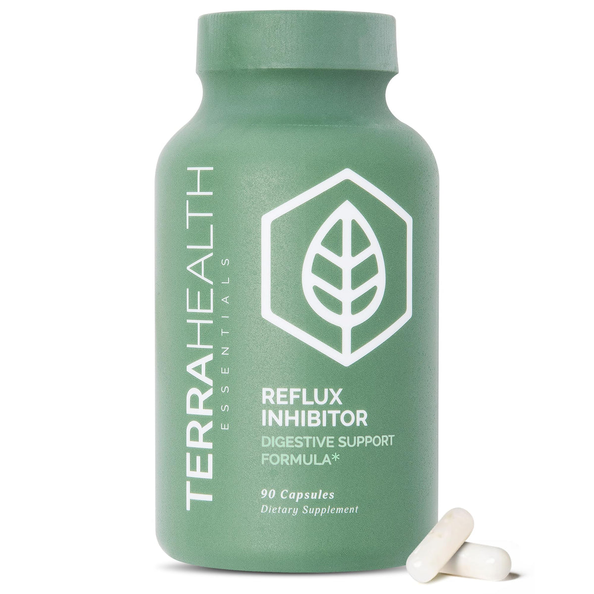 Terra Health Essentials Reflux Inhibitor - Digestive Supplement for Stomach Comfort, Acid Balance & Nutrient Absorption - Betaine HCL with Pepsin - Maple Wellness Supplements