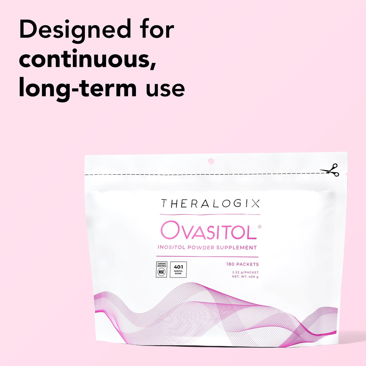 Theralogix Ovasitol Inositol Powder Packets - 90-Day Supply - Myo-Inositol & D-Chiro Inositol for Hormone Balance & Ovarian Function Support - Maple Wellness Supplements