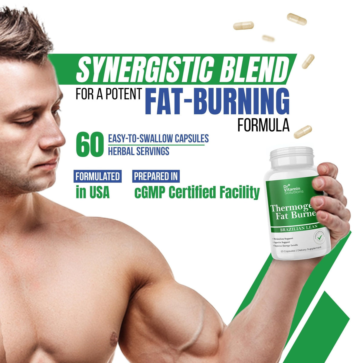 Thermogenic Fat Burner Brazilian Lean, Pills for Women, Waist Trimmer & Supplements for Bloating for Women & Men, 60 Capsules - Maple Wellness Supplements