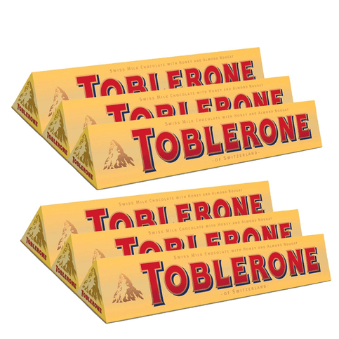 Buy ​TOBLERONE SWISS MILK CHOCOLATE with HONEY and ALMOND NOUGAT 6 X 100 G BARS - Vitaza UK Supplements UK