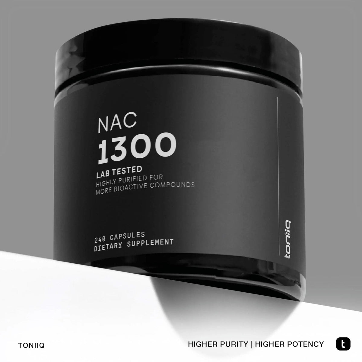 Toniiq 1300mg NAC - 4 Month Supply - Min. 98%+ Tested Purity - Ultra High Strength Bioavailable NAC Cysteine Supplement - 240 Vegetarian N Acetyl Cysteine Capsules -Lab Tested TQ - Maple Wellness Supplements