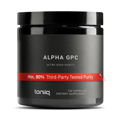 Toniiq Ultra High Purity Alpha GPC Capsules - 600mg Concentrated Formula - 90%+ Highly Purified and Bioavailable Nootropic - 120 Capsules Alpha GPC Supplement - Maple Wellness Supplements