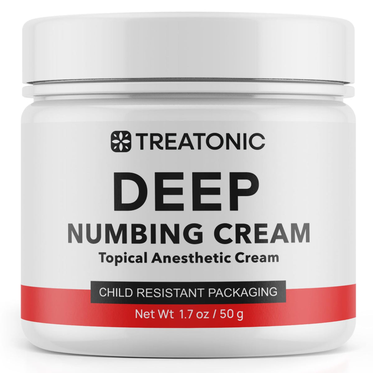 Treatonic Maximum Strength Numbing Cream: Numbing Cream for Discomfort, Burn, Itch & Pain Relief - Fast-Acting, Soothing Topical Anesthetic with Menthol & Emu Oil for Hemorrhoid Treatment – 1.7oz - Maple Wellness Supplements