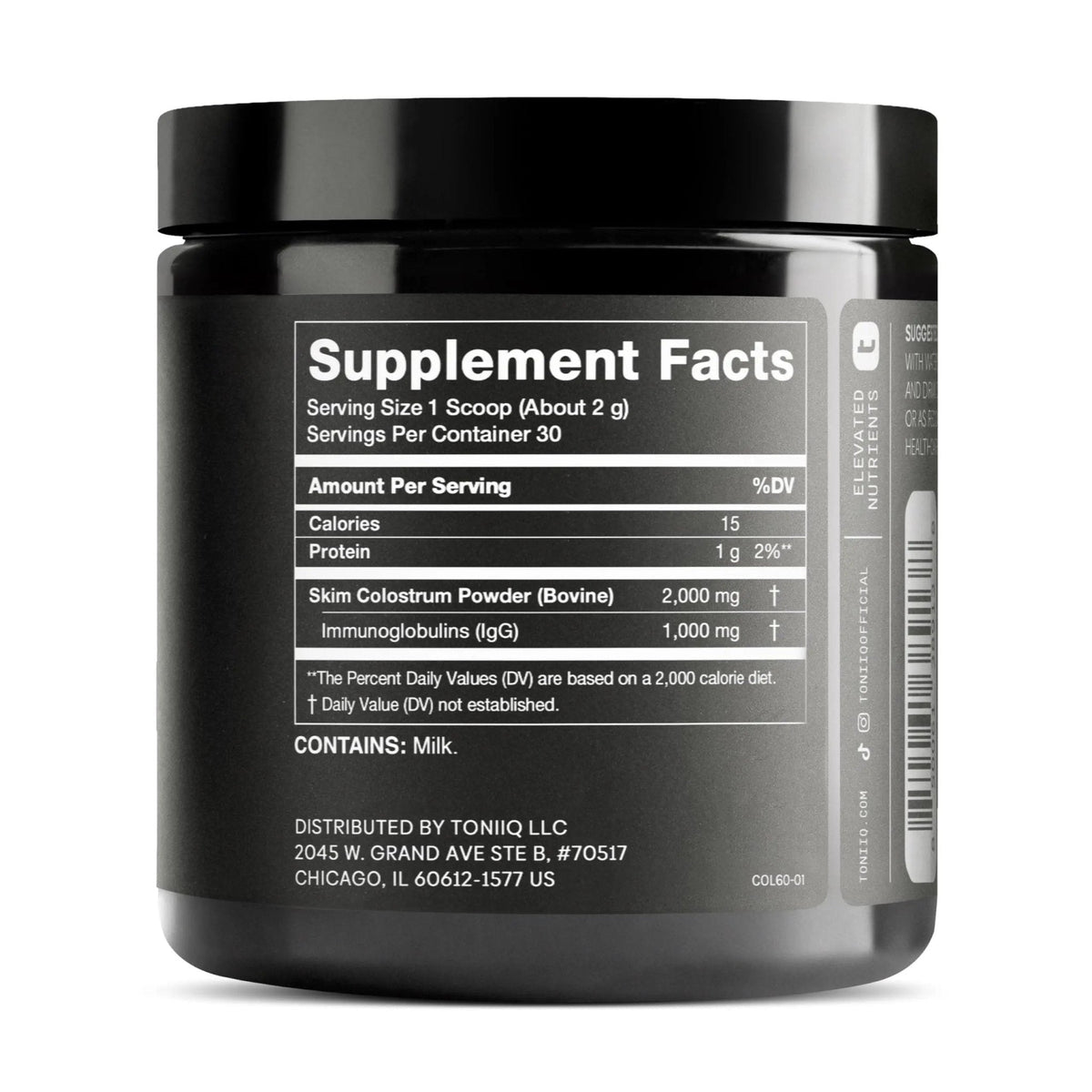 Ultra High Strength Bovine Colostrum Powder - 50% IgG - 2,000mg per Serving - Third Party Tested for Potency - Supports Immune, Gut, and Skin Health - 30 Servings -Premium Bovine Colostrum Supplement - Maple Wellness Supplements