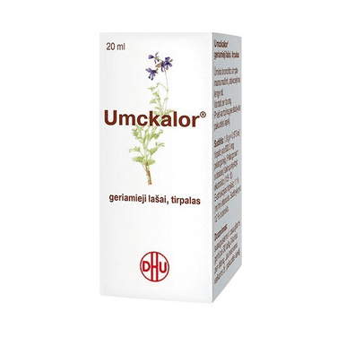Buy ​Umckalor oral drops 20ml - Liquid extract of pelargonium root - Acute bronchitis - Vitaza UK Supplements UK