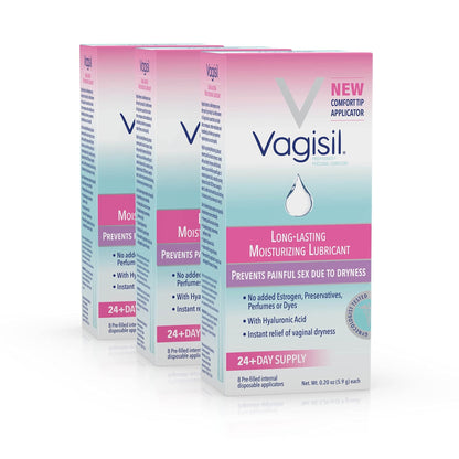 Vagisil Prohydrate Internal Vaginal Moisturizer, Gel & Lubricant for Women, Gynecologist Tested, 8 Count, Pack of 3 (24 Total Applicators) - Maple Wellness Supplements