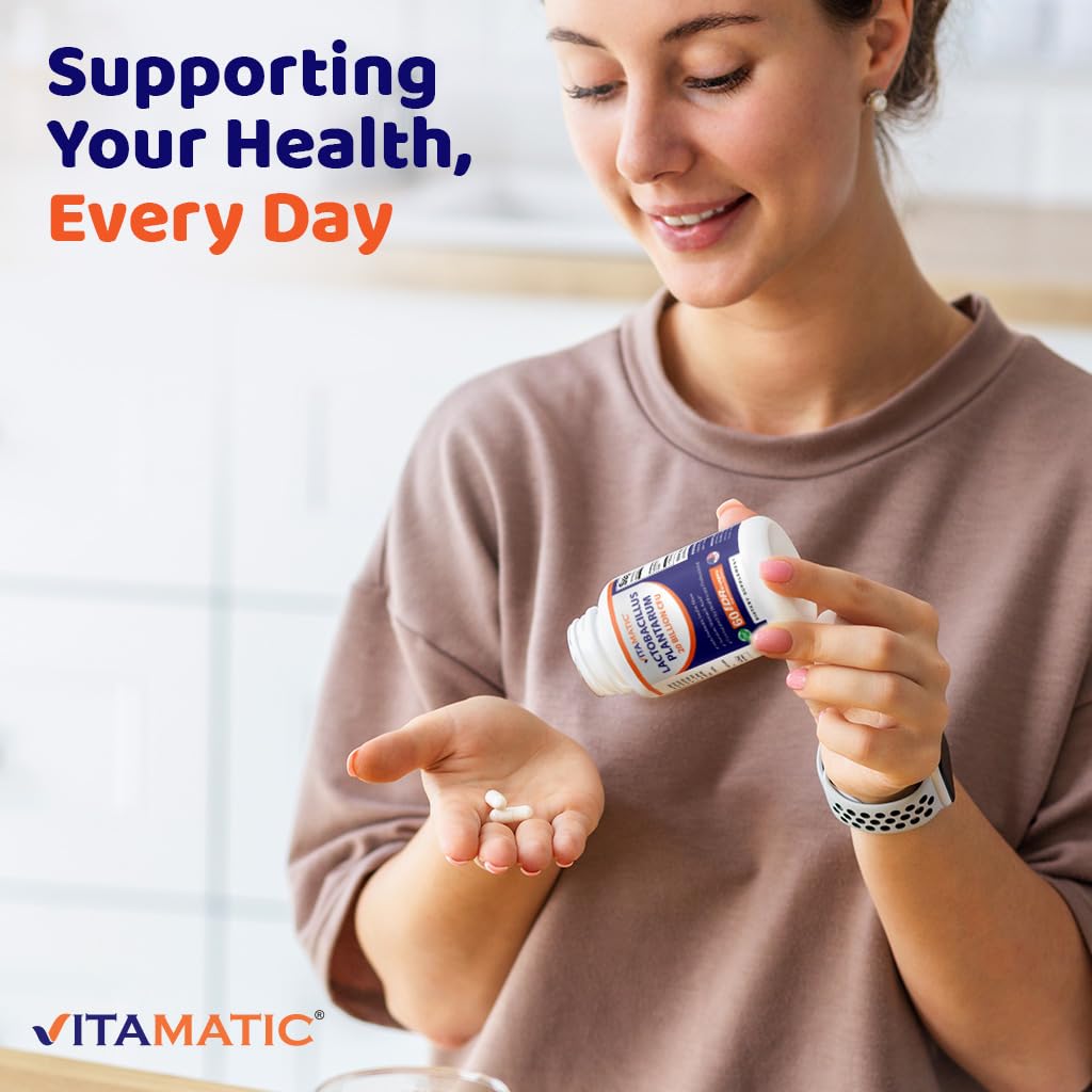 Vitamatic Lactobacillus Plantarum - 20 Billion per DR Capsule - 60 Count - Digestive Support - Made with Prebiotic Inulin Fiber - Maple Wellness Supplements