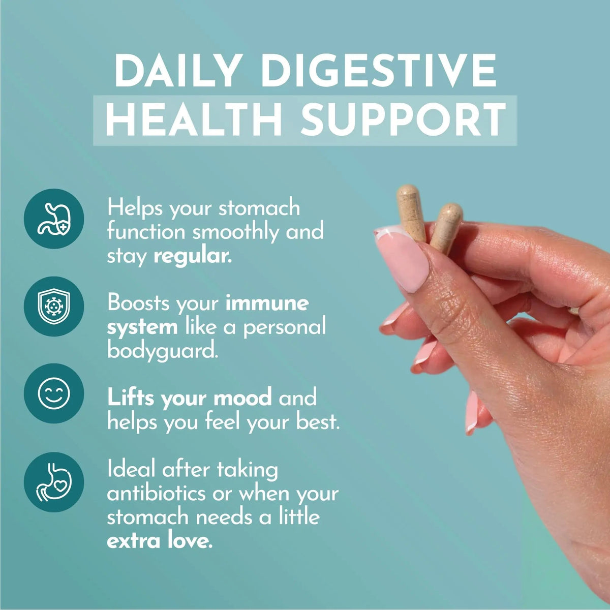 VITASEI Happy Flora, Probiotic Supplement 170 Billion CFU for a Healthy Gut Health with enzymes for Digestion, probiotics for Women and Men, 1 Bottle - 60 Capsules - Maple Wellness Supplements