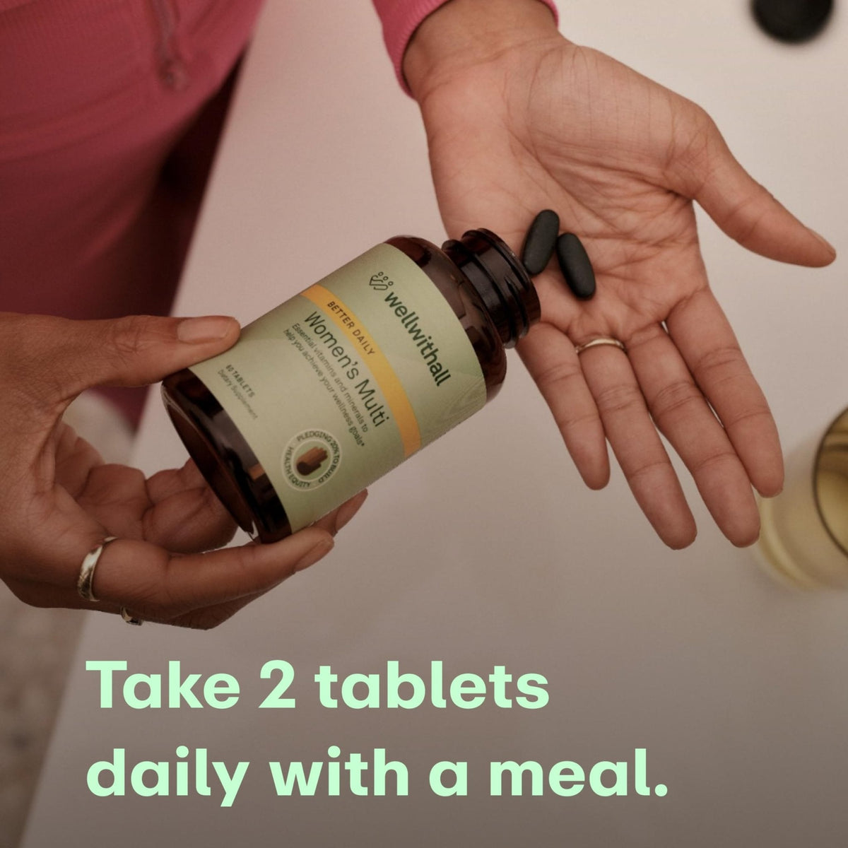 WellWithAll Women’s Multivitamin | Daily Supplement with Essential Vitamins, Minerals & Iron | Supports Immunity, Heart Health, Bone Health, Energy & Mood | Major Allergen - Free | 60 Tablets - Maple Wellness Supplements