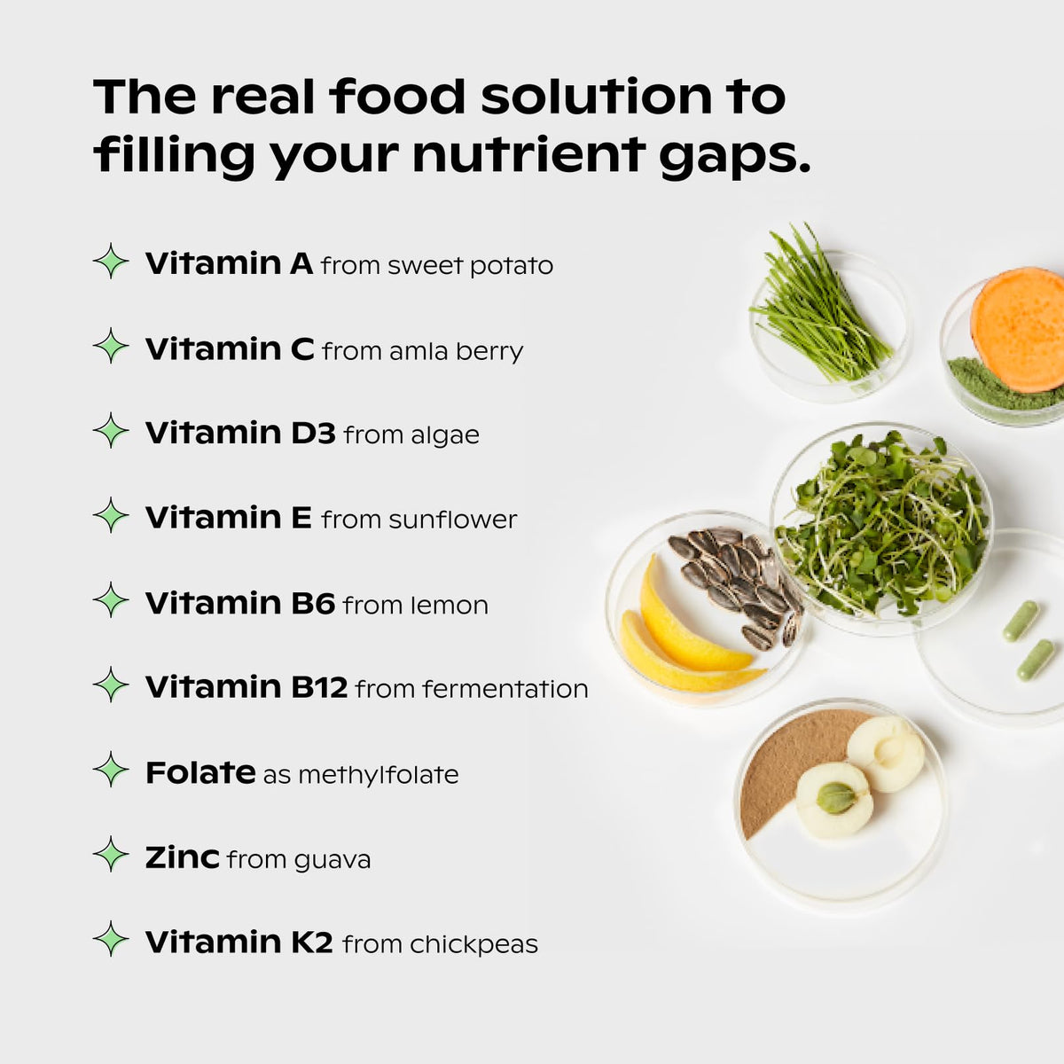 wholier Supergreens Multi, Daily Greens, Vegan Multivitamin for Women + Men, Whole Food Vitamins + Minerals, Prebiotics for Gut Health, Adaptogens (60 Vegan Capsules) Glass Bottle - Maple Wellness Supplements