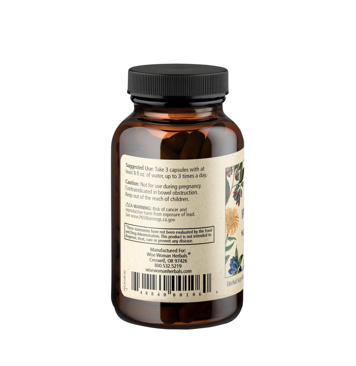Wise Woman Herbals – Fiber Flow Capsules 120 Count – Supports Healthy Digestive Function, Gut Health, Bowel Health and Regularity - Maple Wellness Supplements