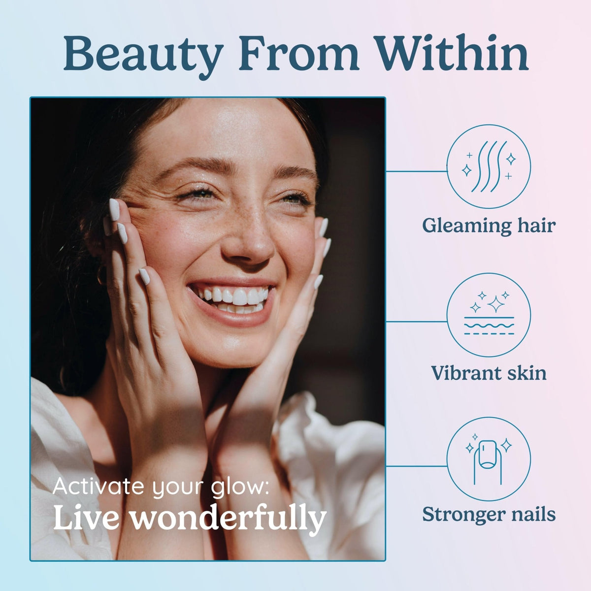 WONDERCOW Hair Skin and Nails Vitamins w/Bovine Colostrum, Collagen, Hyaluronic Acid, Biotin, Zinc, & Lactoferrin┃Supports Faster Hair Growth, Stronger Nails and Glowing Skin (30 Servings, Capsule) - Maple Wellness Supplements