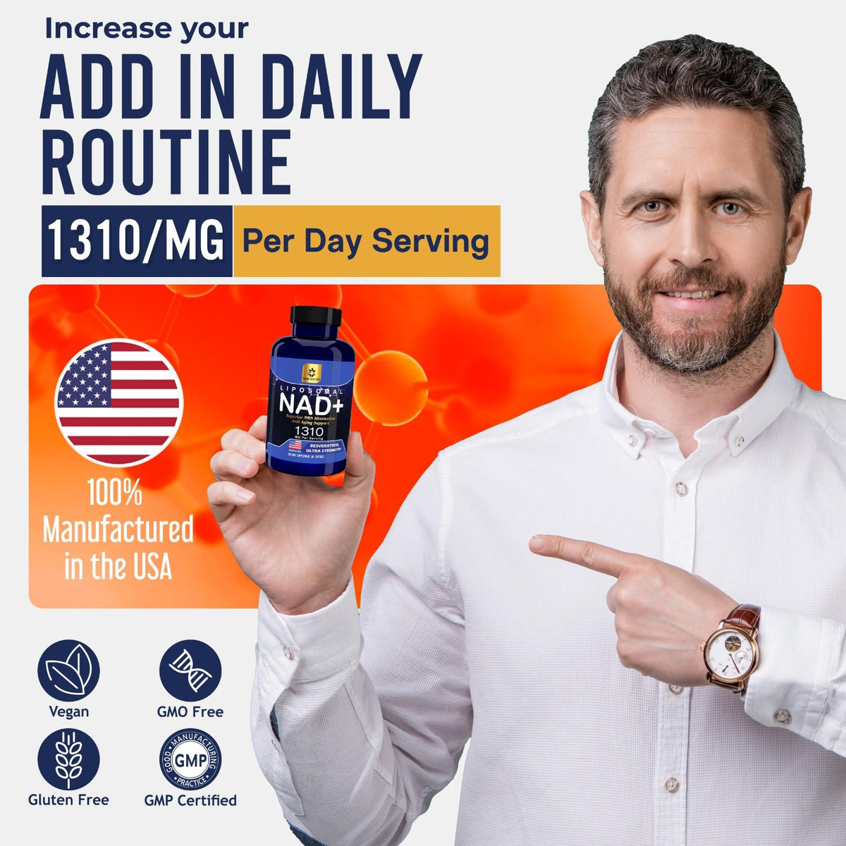 YAM Health Liposomal NAD Nicotinamide Riboside Equivalent with Trans-Resveratrol 300mg, Premium Halal NAD Supplement for Energy Metabolism, DNA Repair and Longevity, Vegan, Non-GMO (60 Count) - Maple Wellness Supplements